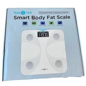 Runstar Smart Scale for Body Weight and Fat Percentage, up to 400 Pounds - White